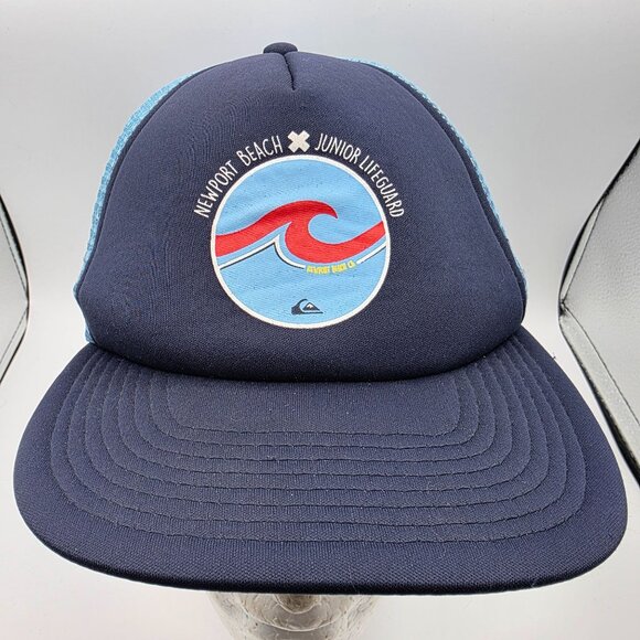 Quiksilver Newport Beach Junior Lifeguard Adults Blue Trucker Hat Casual Outdoor - Picture 1 of 10